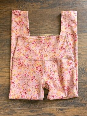 Beyond Yoga Pink & Yellow Floral Leggings